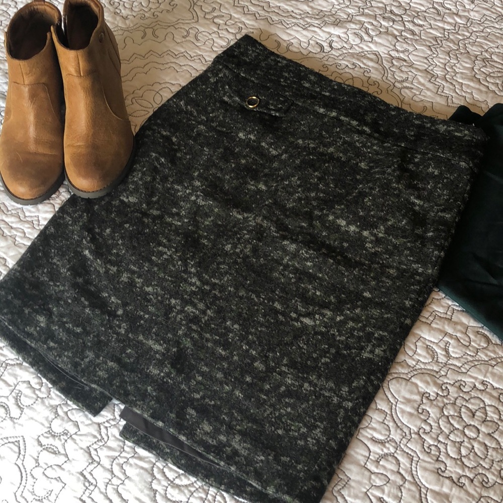 Mango MNG Pencil Skirt Mottled Green/Greys Small